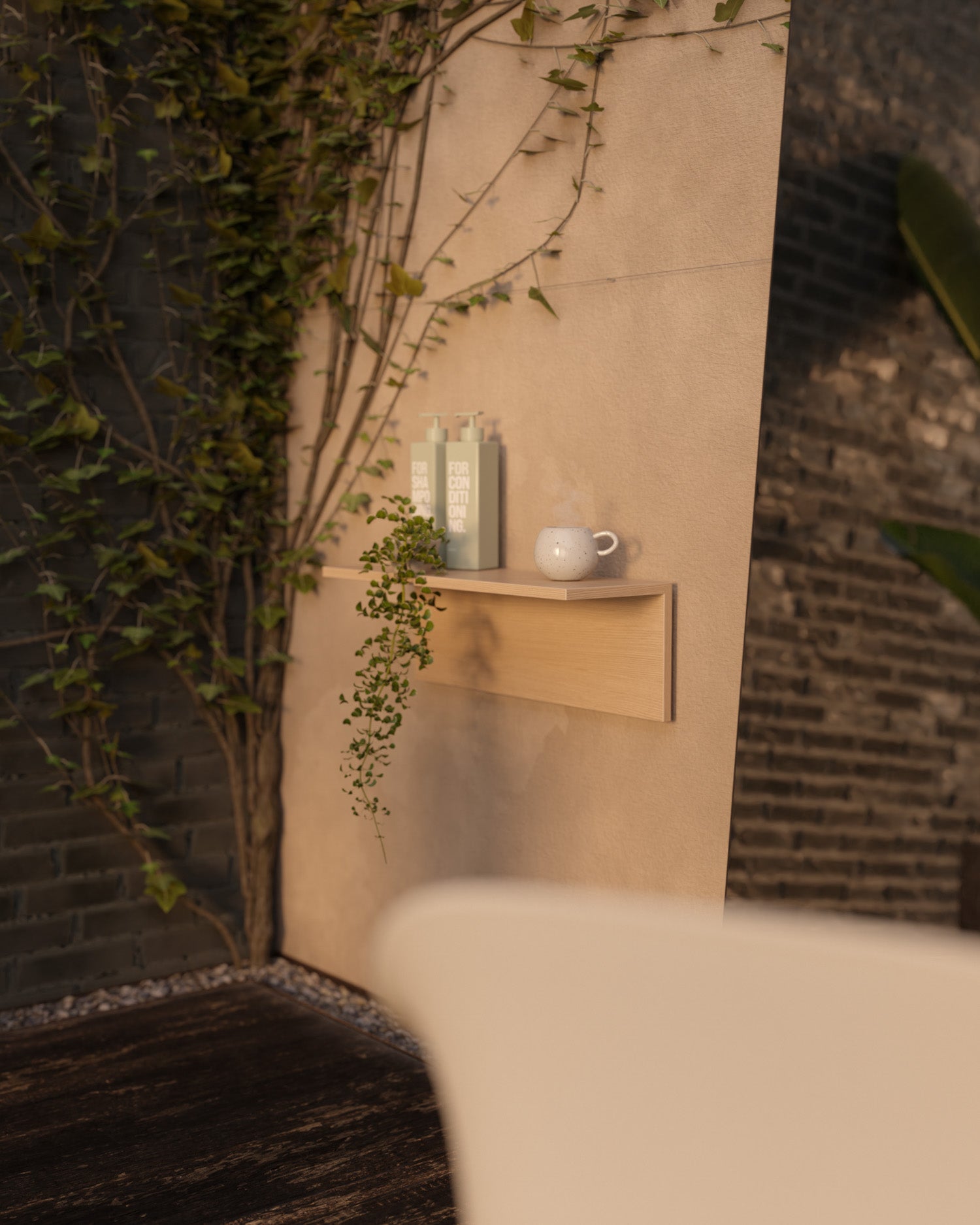 Display - Shelf in oak pattern - 61cm